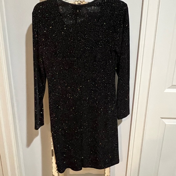 VINTAGE Rabbit Rabbit Rabbit Black Long Sleeve Sparkle Dress - Picture 4 of 4